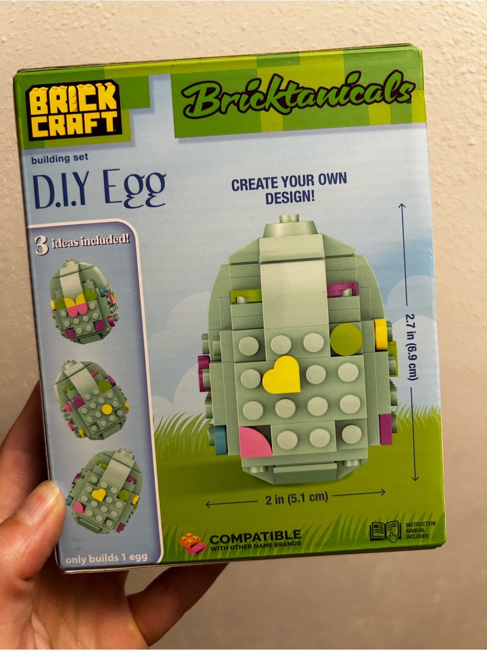 BrickCraft Bricktanicals D.I.Y Egg Building Set - Light Green